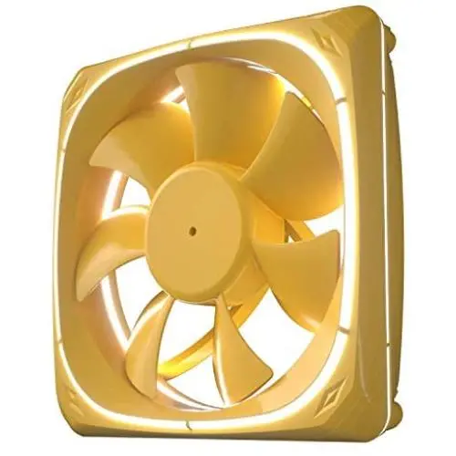 Vetroo DF120 120mm Case Fan White LED Lighting PC Cooling Fan W/Yellow Fan Frame for Radiator/CPU Cooler/Computer Case