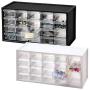 livinbox 20 Drawer Plastic Parts Storage Hardware and Craft Cabinet, Desktop Hardware Storage Organizer Multi Use Compartment Container Black, A9-520, 14.9 x 6.1 x 7.4Inch