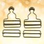 Healifty 4pcs Overall Buckles Retro Suspender Buckles Overall Clip Replacement for Trousers Cotton Jacket Jeans Bronze