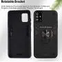 Samsung Galaxy A71 4G Screen Protector Folmeikat 360 Degree Rotating Metal Ring Cover with Kickstand Protective Phone Case (NOT for Samsung A71 5G/5G UW) 6.7'' (Black)