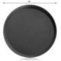 New Star Foodservice 25033 Restaurant Grade Non-Slip Tray, Plastic, Rubber Lined, Round, 14'' Inch, Black