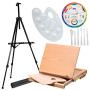 MEEDEN 148-Piece Deluxe Artist Painting Set with Aluminum and Solid Beech Wood Easel, Paint, Stretched Canvas and Accessories, Art Paint Supplies for Artists, Beginner & Adults