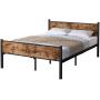 IRONCK Queen Bed Frame with Headboard Industrial, Bed Frame Queen Size with 16 Heavy Duty Steel Slats and 10 Legs, More Stronger, Noise-Free, Mattress Foundation No Box Spring Needed
