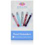 Pencil Extenders Set of 5 Pencil Lengthener for Color Pencils - Perfect gift for artist with Christmas Design