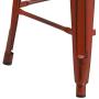 Flash Furniture Commercial Grade 24'' High Backless Distressed Kelly Red Metal Indoor-Outdoor Counter Height Stool