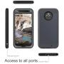 Moto X4 Case, CinoCase X4 Phone Case Heavy Duty Protective Case Hybrid TPU Bumper Shockproof Case with Brushed Metal Texture Hard PC Back for Moto X4 Grey