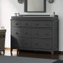 Storkcraft Moss 6 Drawer Universal Double Dresser (Gray) - Bedroom Furniture Storage, Modern Farmhouse Style, Sturdy and Durable Wood Construction, 6 Deep Spacious Drawers, Steel Hardware