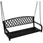 Grepatio All Weather Outdoor Porch Swing, Modern Hanging Patio Swing Bench for Home Garden, Classic Black (Fashion Diamond) Grepatio All Weather Outdoor Porch Swing, Modern Hanging Patio Swing Bench for Home Garden, Classic Black (Fashion Diamond)