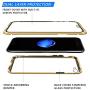 TiiParPar Magnetic iPhone 8 Case iPhone 7 Adsorption Case Front& Back Tempered Glass Full Coverage iPhone 7/8 [Magnetic Adsorption] [Multifunctional Ring Holder] (Gold Frame + Clear Back)