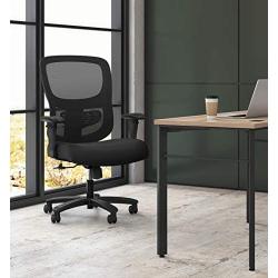 Sadie Big and Tall Office Computer Chair, Height Adjustable Arms with Adjustable Lumbar, Black (HVST141)