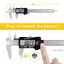 Digital Caliper, Adoric Electronic Digital Caliper Stainless Steel Body with Large LCD Screen | 0-6 Inches | Millimeter/Inch/Conversion