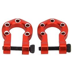 Dilwe 2pcs Trailer Hooks Crawler Metal RC Trailer Hook 1/10 RC Car Decoration Parts Fit for TRAXXAS TRX-4 1/10 RC Crawler(Red)