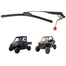 Kemimoto UTV Windshield Wiper Kit Hand Operated Manual Windshield Wiper for Hard Coated Or Glass Windshields Compatible with RZR Ranger General Maverick X3 Commander Defender Pro