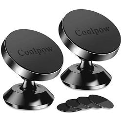 [ 2 Pack ] Magnetic Phone Mount, [ Super Strong Magnet ] [ with 4 Metal Plate ] car Magnetic Phone Holder, [ 360° Rotation ] Universal Dashboard car Mount Fits iPhone Samsung etc Most Smartphones