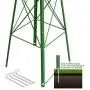 Tangkula 8FT Windmill Yard Garden Metal Ornamental Wind Mill Weather Vane Weather Resistant (Green)