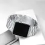 Bestig Compatible for Apple Watch Band 38mm 40mm Premium Solid Stainless Steel Metal Replacement Adjustable Sport Wristband Bracelet Strap for iWatch Series 6 SE 5 4 3 2 1(Matt Silver/Polished Silver)