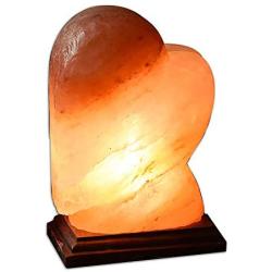 JIC Gem Heart Salt Lamp 7-8 lb Hand Crafted Pink Salt Rock Lamp with Dimmer Switch and Bulbs, Perfect Gift Lamp