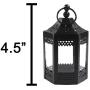 Vela Lanterns 4.5 Inch Metal Tealight Mini Candle Lantern, Black, Set of 6