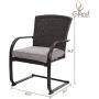 Grand patio Spring Motion Patio Dining Wicker Chairs Set of 2 Outdoor Deck Garden Pool Backyard Metal Chair with Grey Cushion