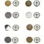 Bestgle 80 Sets 17mm Jeans Button Replacement Kit Metal Tack Button Snap Button for Denims, Jeans, Jackets with Plastic Storage Box, 8 Styles