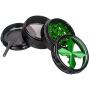 Quality Aluminium Herb Grinder By Fengli, 2.5’’ Large 4-part Spice Herb Grinder with Pollen Screen,Green
