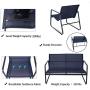 Kozyard Sofia 4 Pieces Patio/Outdoor Conversation Set with Strong Powder Coated Metal Frame, Breathable Textilence, Includes One Love Seat, Two Chairs and One Table (Navy Blue)
