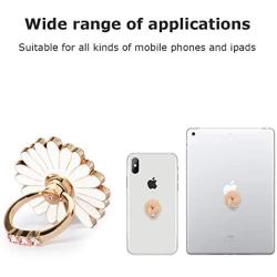 Finger Ring Stand,WATACHE 2 Pack Luxury Glitter Diamond Universal Metal Smartphone Finger Ring Grip Holder Kickstand for iPhone/iPad/Samsung/HTC/Nokia/Cellphones/Tablet,Round[White+Pink]