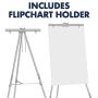 Quartet Easel, Aluminum, Heavy-Duty, Telescoping, 66'' Max. Height, Supports 45 Lbs, Silver (55EX)