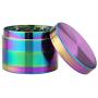 DCOU Rainbow Herb Grinders 2.2 Inches 4 Parts Zinc Alloy Pollen Grinder Colorful Metal Grinder