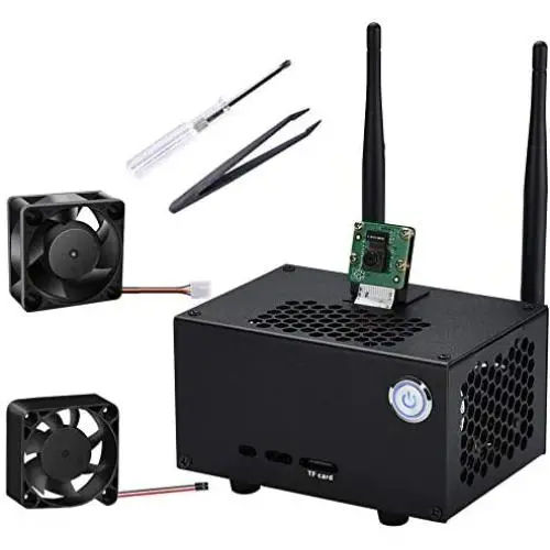 GeeekPi NVIDIA Jetson Nano Metal Case (Support Jetson Nano B01 and A02) with 4020 PWM Cooling Fan and 4010 Fan, Power & Reset Control Switch, Camera Holder for NVIDIA Jetson Nano Developer Kit GeeekPi NVIDIA Jetson Nano Metal Case (Support Jetson Nano B01 and A02) with 4020 PWM Cooling Fan and 4010 Fan, Power & Reset Control Switch, Camera Holder for NVIDIA Jetson Nano Developer Kit