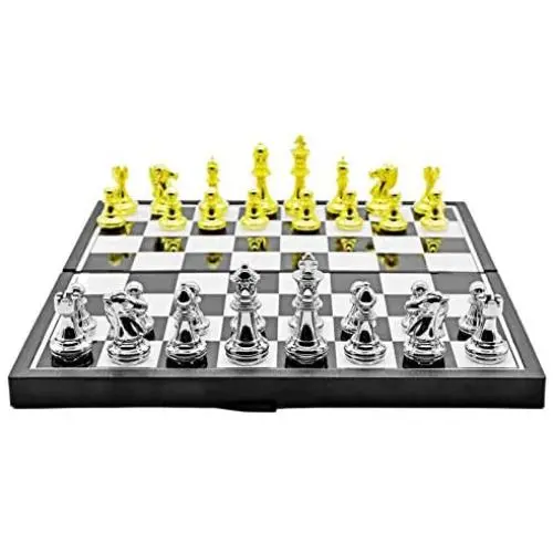 Chess Set with Folding Metal Chess and Classic Handmade Standard Parts, Metal Chess Set for Adults and Children Chess Set with Folding Metal Chess and Classic Handmade Standard Parts, Metal Chess Set for Adults and Children