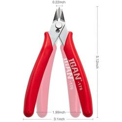 IGAN-170 Wire Cutters, Precision Electronic Flush Cutter, One of the Strongest and Sharpest Side Cutting pliers with an Opening Spring, Ideal for Ultra-fine Cutting Needs.