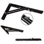 VintageBee 2 Pcs Folding Shelf Brackets 12 inch Black Heavy Duty Metal Triangle Table Bench Collapsible Shelf Bracket, Shelf Support Bracket Hinge Wall Mounted VintageBee 2 Pcs Folding Shelf Brackets 12 inch Black Heavy Duty Metal Triangle Table Bench Collapsible Shelf Bracket, Shelf Support Bracket Hinge Wall Mounted