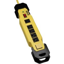 Tripp Lite 6 Outlet Industrial Safety Surge Protector Power Strip, 15ft Cord, Cord Wrap & Hang Holes, Metal, Lifetime Limited Warranty & $75K INSURANCE (TLM615SA) Black/Yellow