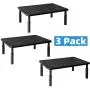 Hippo & Frog Large Metal Dual Monitor Stand Riser with Height Adjustable, 3 Units, Supports Dual Monitors, Printers, Laptops