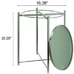 danpinera End Table, Side Table Metal Waterproof Small Circular Bedside Table with Round Removable Tray for Living Room Bedroom Bathroom Balcony and Office (Dark Green)