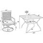 MFSTUDIO 5 Piece Black Metal Outdoor Patio Dining Furniture Set with 4 Swivel Chairs and 37'' Steel Frame Slat Larger Square Table with 1.57“ Umbrella Hole for Indoor and Outdoor, Black
