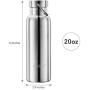 LifeSky Stainless Steel Water Bottle, Double Wall Vacuum Insulated Leak Proof Sports Bottle, Keep Liquid Cold for up to 24 Hours, Wide Mouth