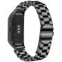 E ECSEM Compatible with Samsung Galaxy Fit SM-R370 Bands, Galaxy Fit Watch Band Solid Stainless Steel Metal Replacement Bracelet Strap fit Galaxy Fit SM-R370 Smart Watch, Adjustable (Black)