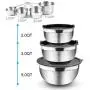 Benooa Stainless Steel Mixing Bowls Set with Airtight Lids Non-Slip Bottoms Nesting Bowls Measuring Spoons,3 Grater Attachments,Egg Whisk,Silicone Brush,Great for Mixing&Serving Benooa Stainless Steel Mixing Bowls Set with Airtight Lids Non-Slip Bottoms Nesting Bowls Measuring Spoons,3 Grater Attachments,Egg Whisk,Silicone Brush,Great for Mixing&Serving