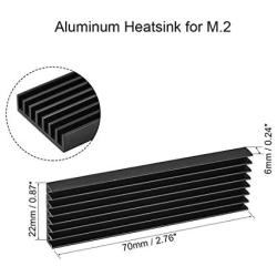 uxcell M.2 Aluminum Heatsink 70x22x6mm E-Shape Black for 2280 SSD
