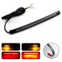 LivTee Universal 8'' Flexible LED Light Strip with Tail Brake Stop Turn Signal Lights All-in-one for Motorcycle Scooter Quad Cruiser Harley Kawasaki Yamaha Suzuki Off Road, Red/Amber