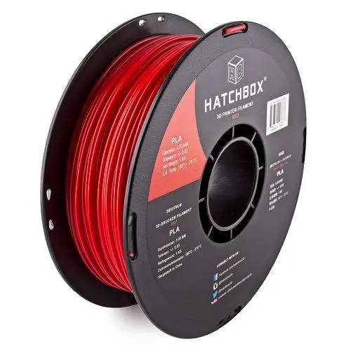 HATCHBOX PLA 3D Printer Filament, Dimensional Accuracy +/- 0.03 mm, 1 kg Spool, 1.75 mm, Red HATCHBOX PLA 3D Printer Filament, Dimensional Accuracy +/- 0.03 mm, 1 kg Spool, 1.75 mm, Red