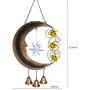 EH-Garden Solar Garden Decorative Lights Outdoor - Metal Moonlight for Garden Door, Patio, Window,(Brown Hanging Moon)