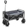 Sekey Updated Version Folding Wagon Cart Collapsible Outdoor Utility Wagon Garden Shopping Cart Beach Wagon with All-Terrain Wheels, 176 Pound Capacity, Black with Gray