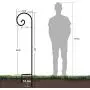 BEAU JARDIN Shepherd Hook 65in Tall 1/2in Thick Hummingbird Bird Feeder Pole Garden Hanging Plant Basket Hanger Pathway Light Solar Lantern Mason Jar Wind Chime Wedding Metal Rust Resistant Heavy Duty