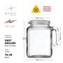 Bormioli Rocco Hermetic Seal Glass Pitcher With Lid and Spout [68 Ounce] Great for Homemade Juice & Cold Tea or for Glass Milk Bottles