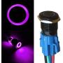 ESUPPORT 22mm 12V 5A Car Purple LED Light Angel Eye Metal Push Button Switch ON OFF Socket Plug Latching Black Shell