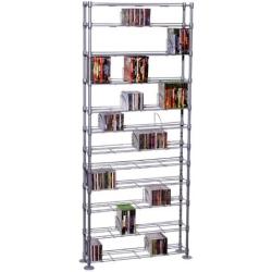 Atlantic Maxsteel 12 Tier Shelving - Heavy Gauge Steel Wire Media Shelving for 864 CDs, 450 DVDs, BluRay or Games PN63135237 in Silver