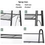 MTB 3-Tier Indoor/Outdoor Metal Plant Stand, Flower Rack, Plant Display, Bakers Rack Stand Shelf, Shoe Organizer, Multifunctional Utility Storage Organizer Pots Holder, Cold Grey